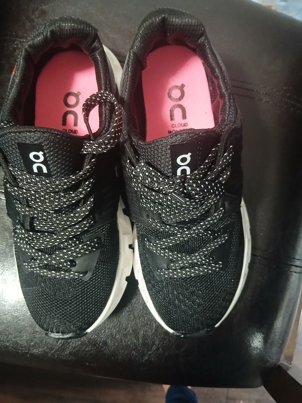 On Running Women's Black Sneakers with Pink Insole